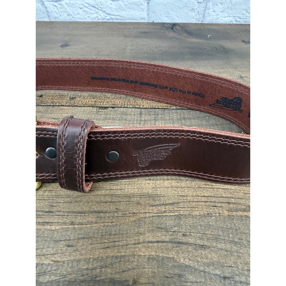 Red Wing Shoes 96524 Basic Work Belt Men's 36 Brown Leather Brass Buckle NWT - Picture 3 of 12